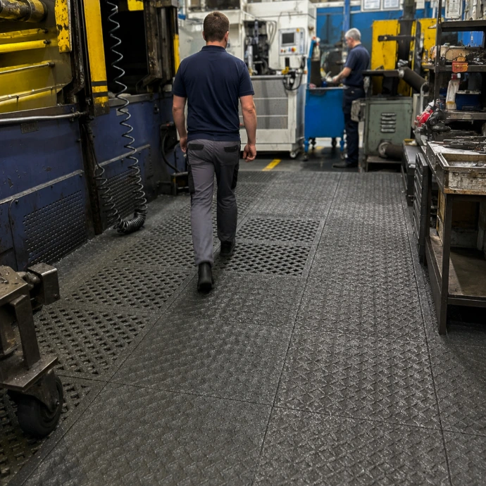 Rebourne H3 anti-slip anti-fatigue mat in industrial environment