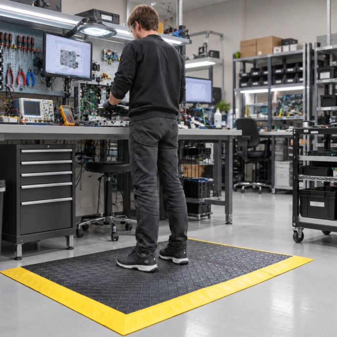Rebourne H5 heavy-duty ESD anti-fatigue mat in phone repair shop